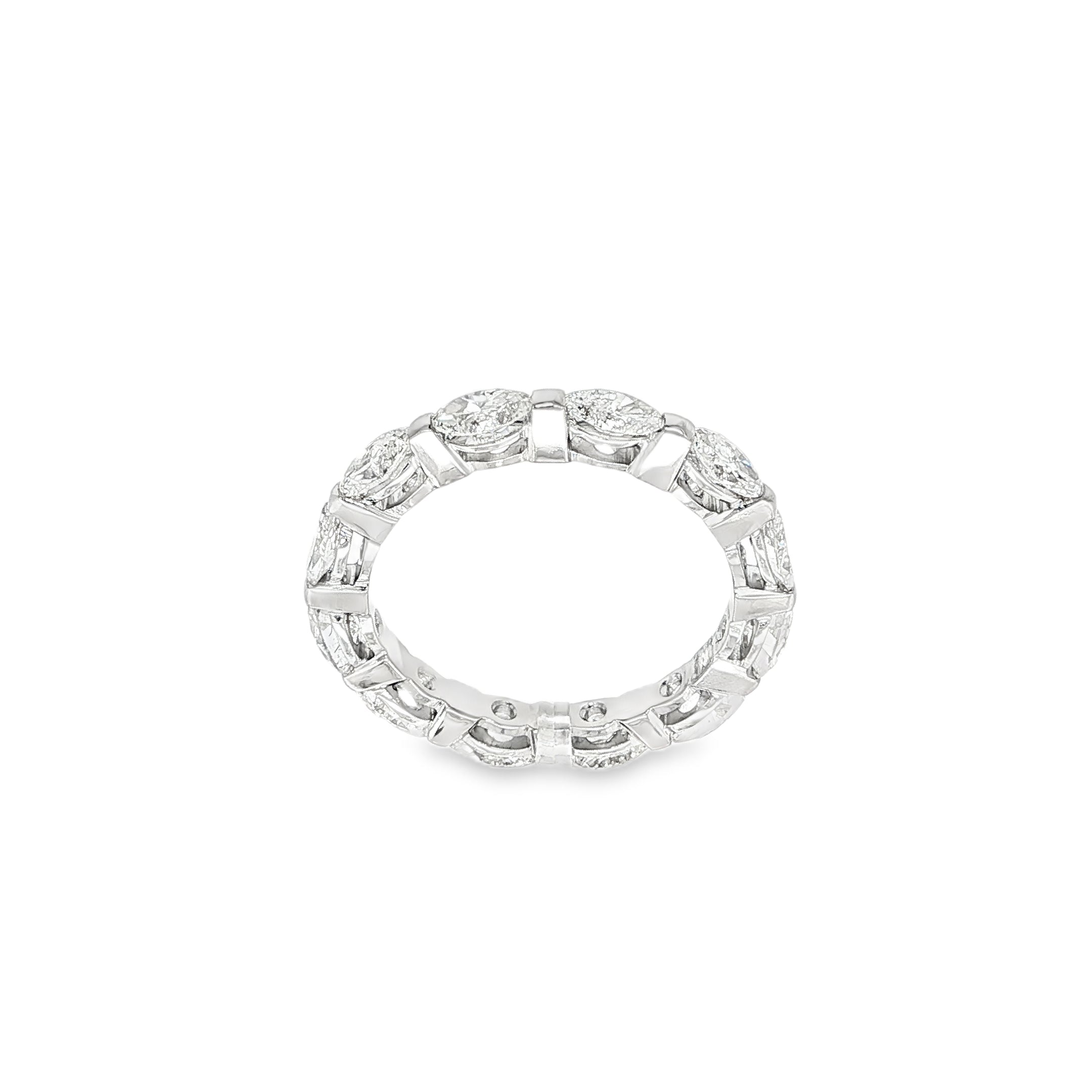ALIANZA ORO BLANCO Y DIAMANTES MARQUISE