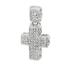 CRUZ DE ORO BLANCO CON DIAMANTES