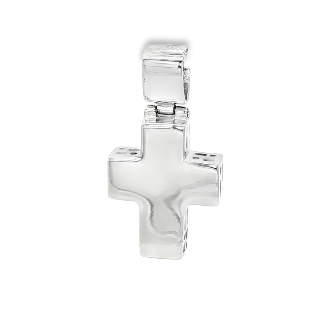 CRUZ DE ORO BLANCO CON DIAMANTES