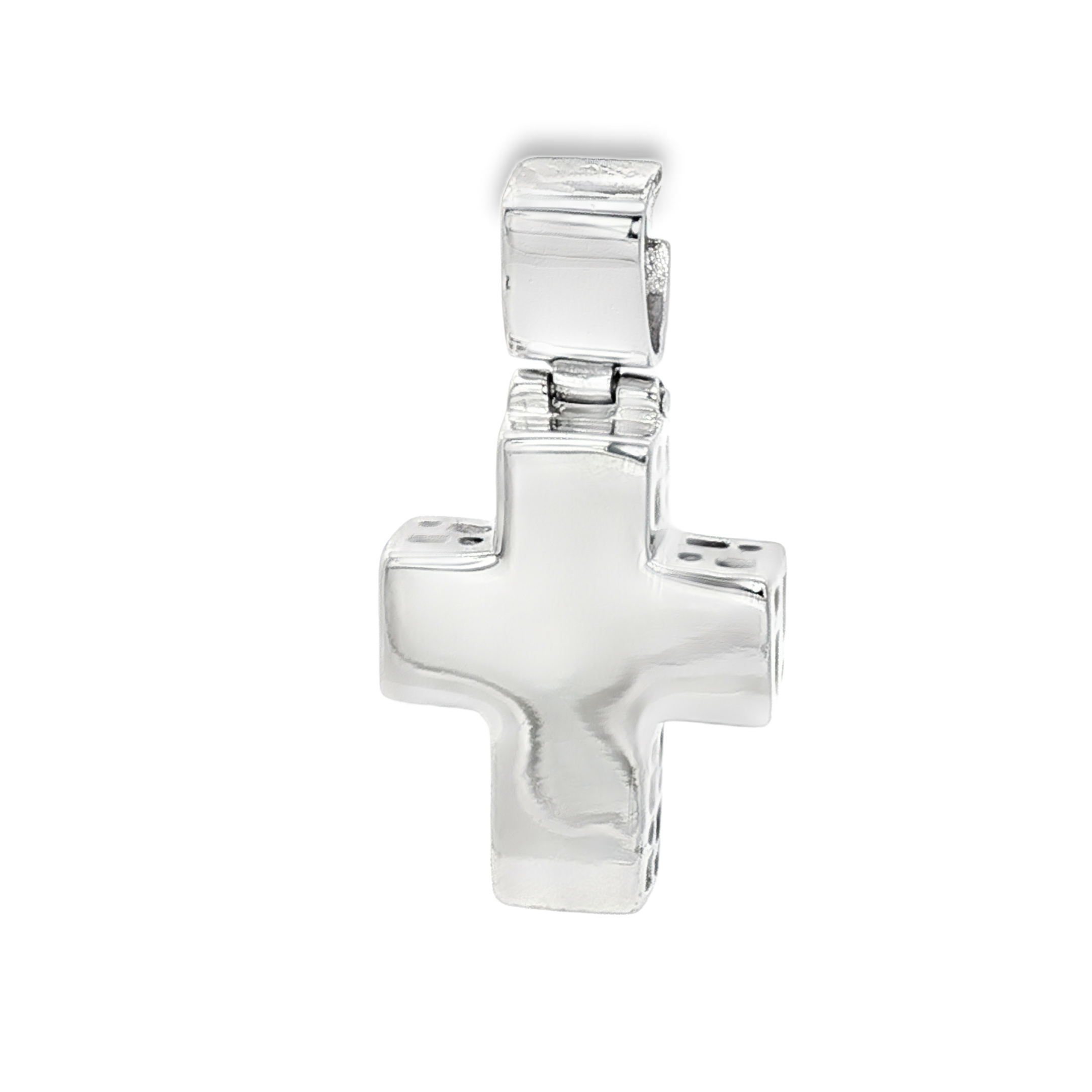CRUZ DE ORO BLANCO CON DIAMANTES