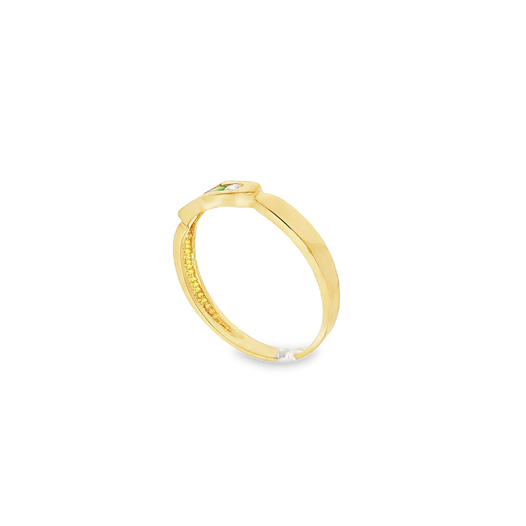 ANILLO CON CIRCONITAS Y ESMERALDA