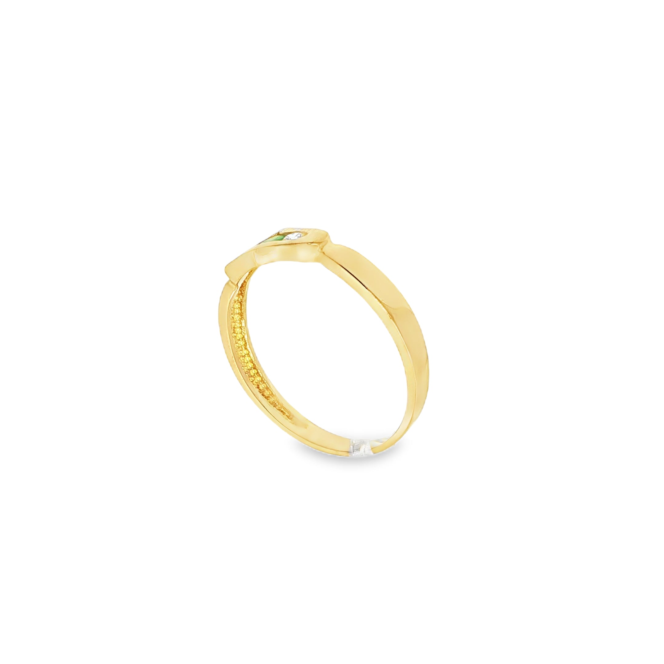 ANILLO CON CIRCONITAS Y ESMERALDA