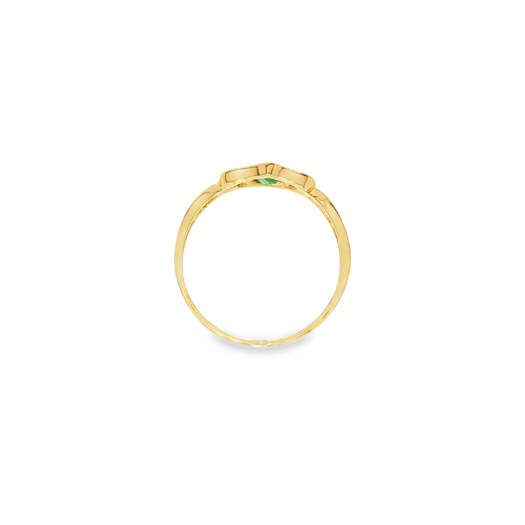 ANILLO CON CIRCONITAS Y ESMERALDA