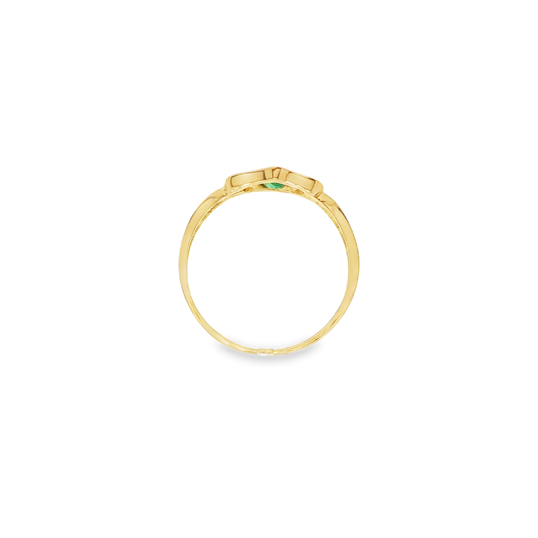 ANILLO CON CIRCONITAS Y ESMERALDA