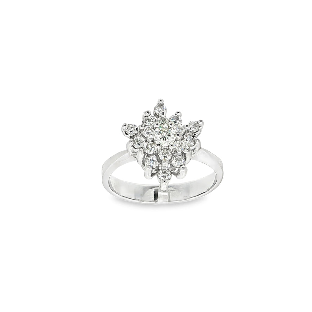 CONJUNTO ORO BLANCO CON BRILLANTES