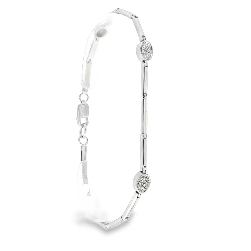 CONJUNTO COLLAR, PULSERA, SORTIJA Y PENDIENTES ORO BLANCO Y BRILLANTES