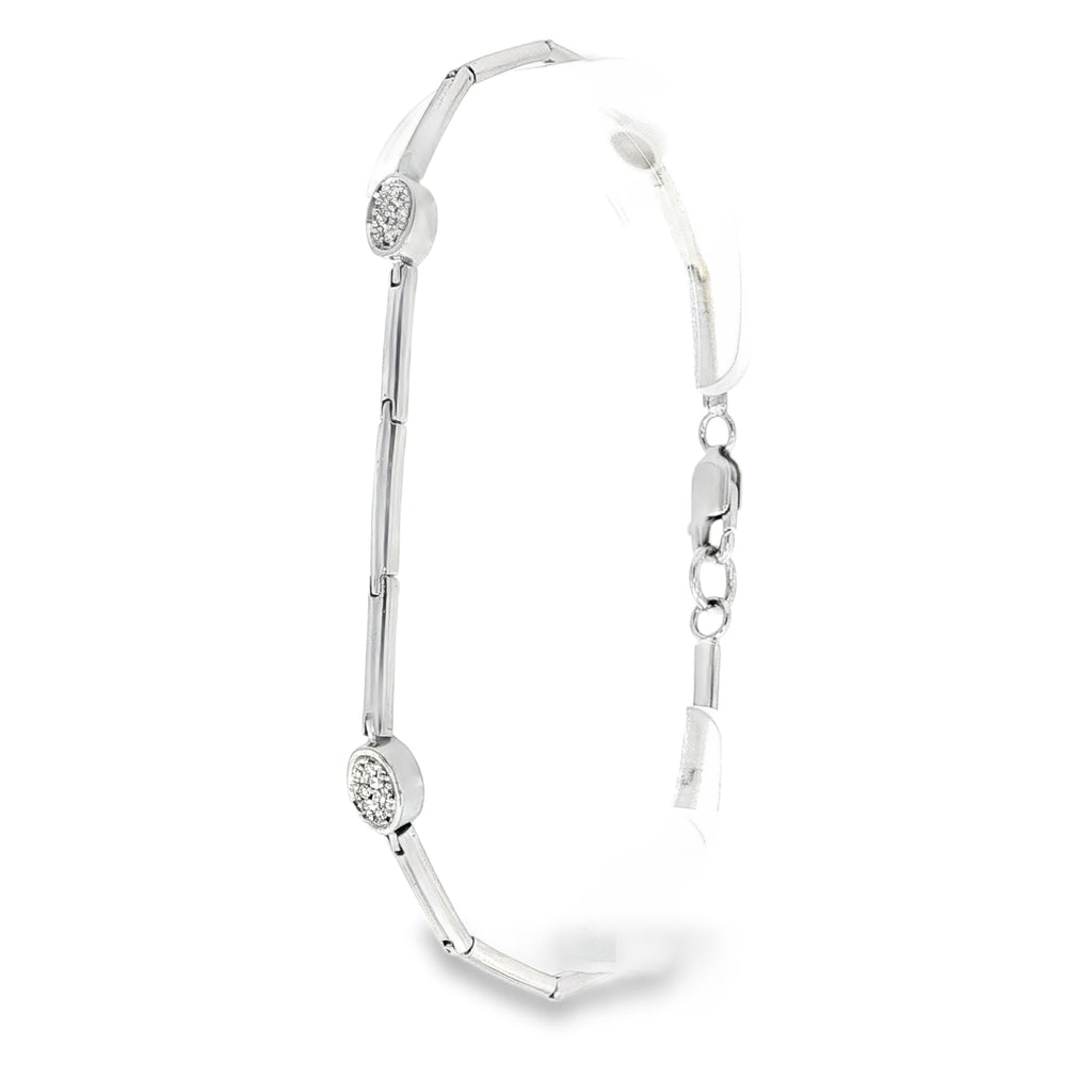 CONJUNTO COLLAR, PULSERA, SORTIJA Y PENDIENTES ORO BLANCO Y BRILLANTES