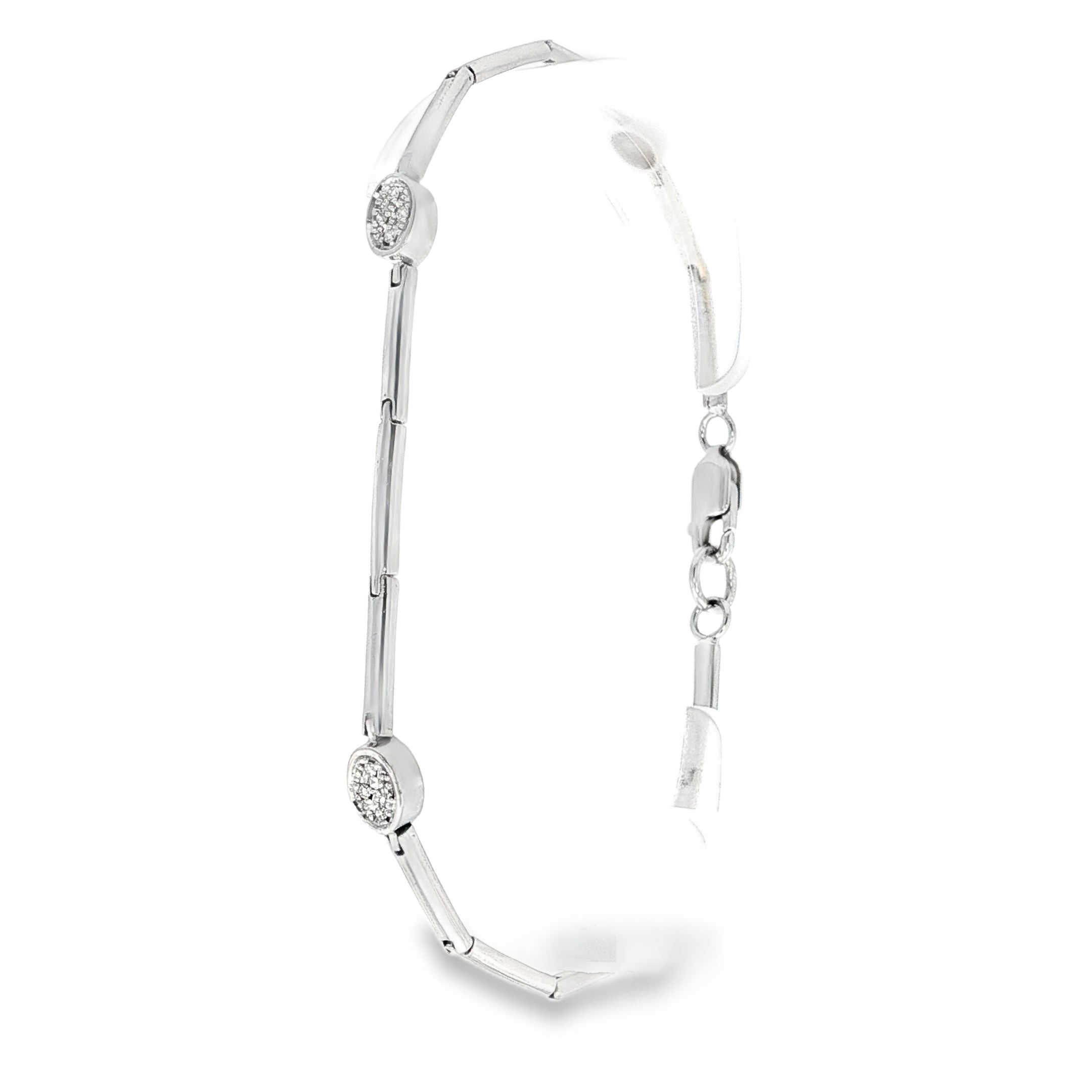 CONJUNTO COLLAR, PULSERA, SORTIJA Y PENDIENTES ORO BLANCO Y BRILLANTES