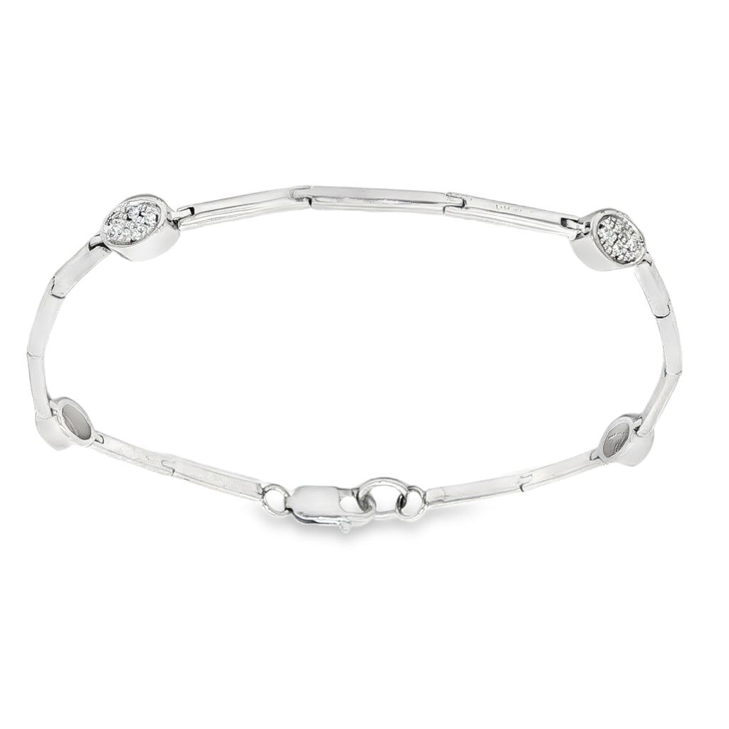 CONJUNTO COLLAR, PULSERA, SORTIJA Y PENDIENTES ORO BLANCO Y BRILLANTES