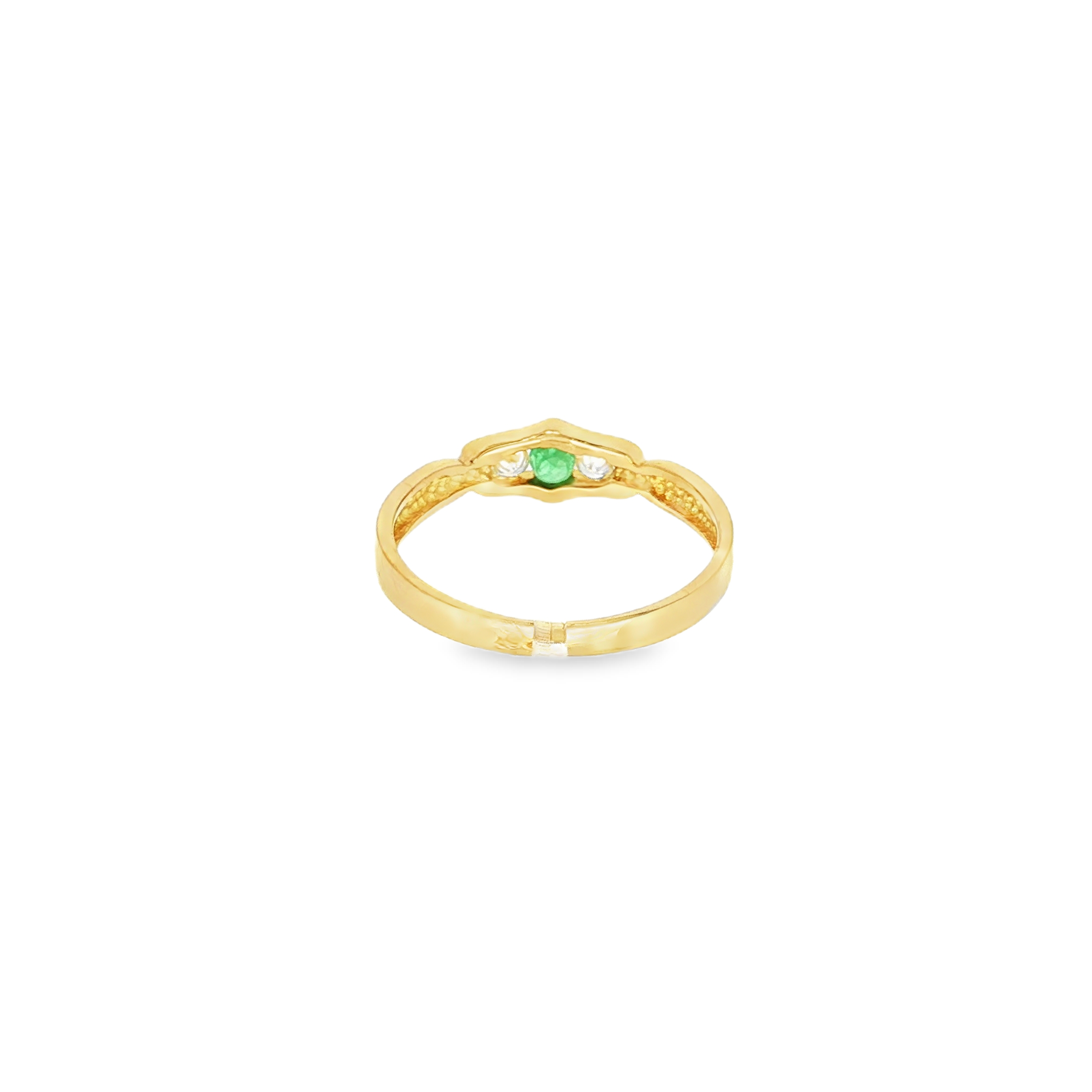ANILLO CON CIRCONITAS Y ESMERALDA
