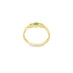 ANILLO CON CIRCONITAS Y ESMERALDA