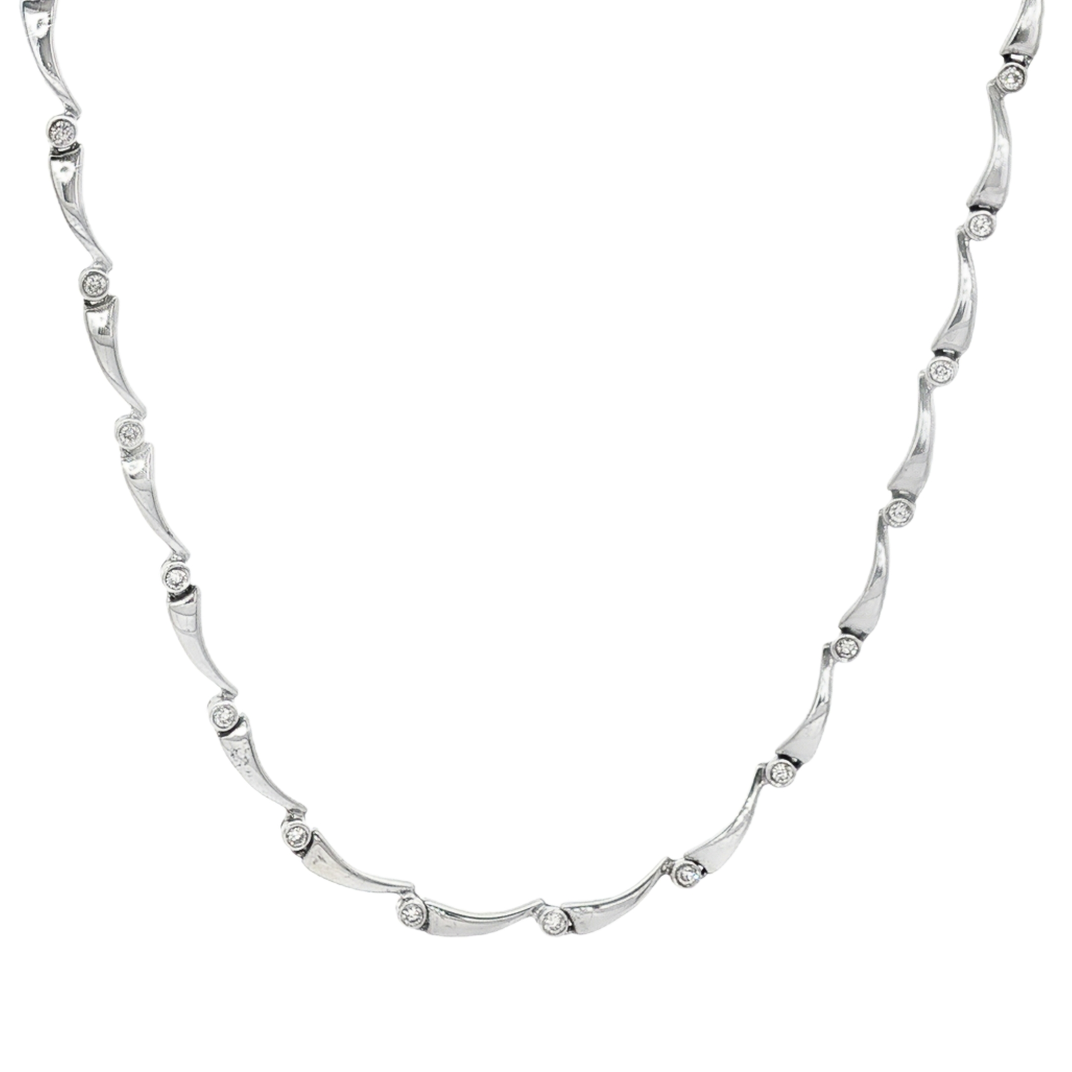 COLLAR ORO BLANCO CON BRILLANTES