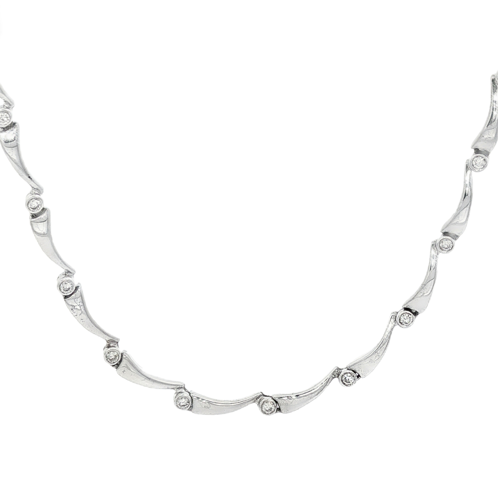 COLLAR ORO BLANCO CON BRILLANTES
