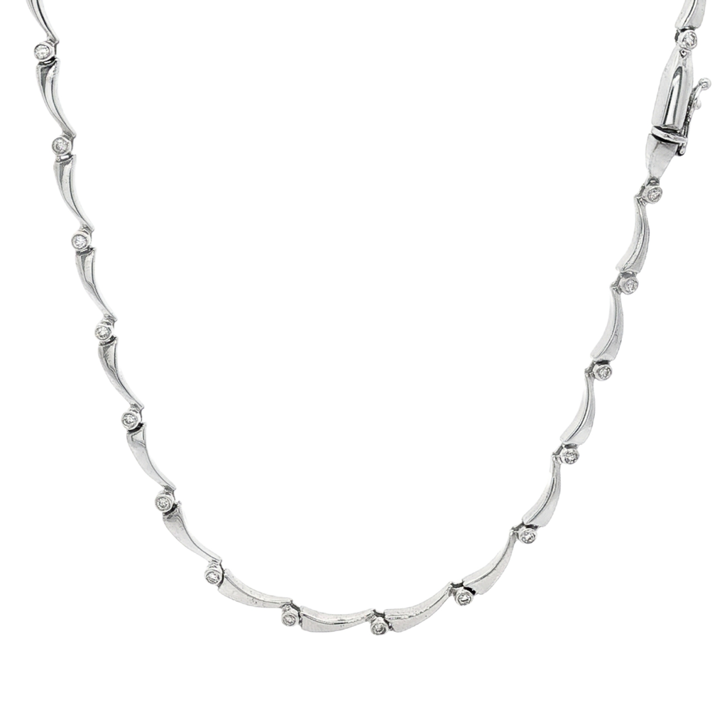 COLLAR ORO BLANCO CON BRILLANTES