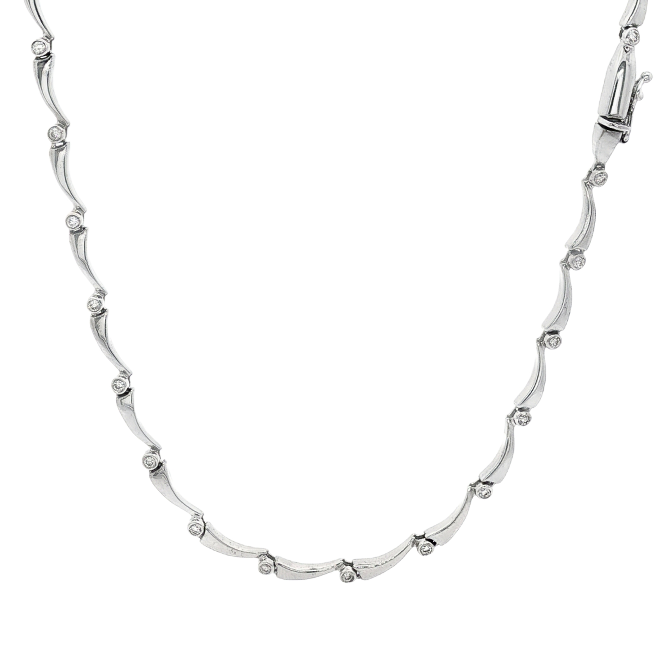 COLLAR ORO BLANCO CON BRILLANTES