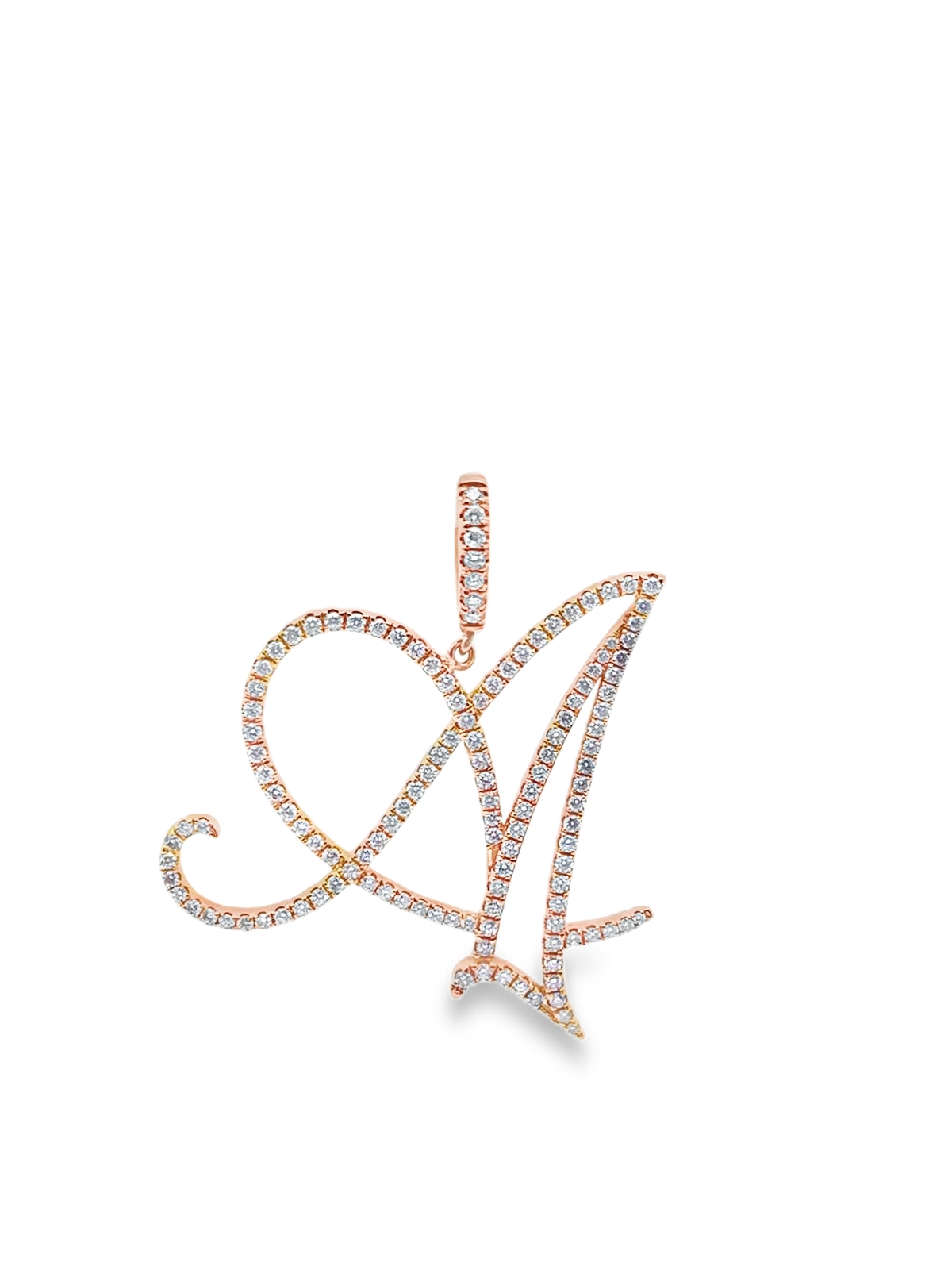 DIJE LETRA A CON DIAMANTES