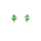 PENDIENTES PICOS CON ESMERALDAS Y BRILLANTES