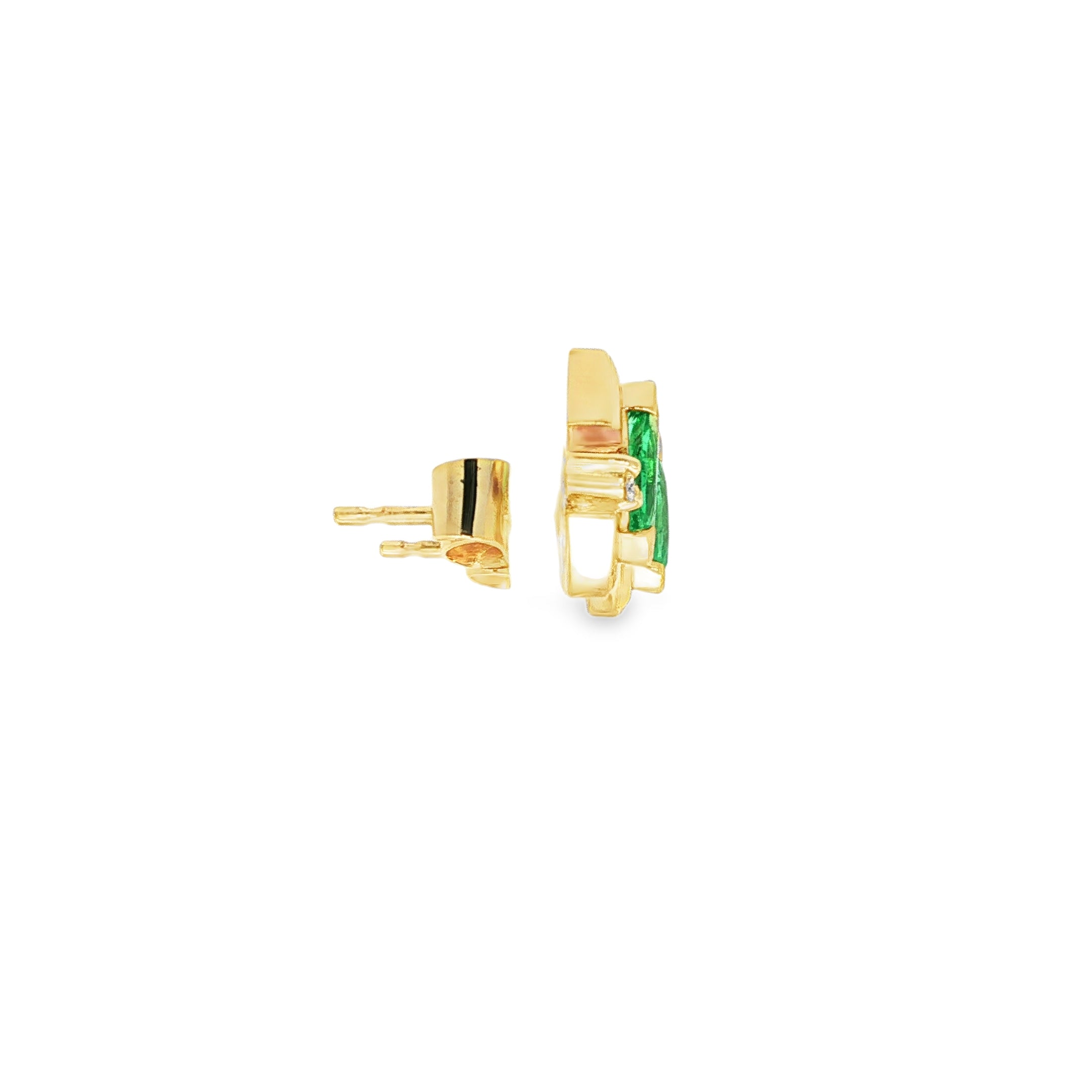 PENDIENTES PICOS CON ESMERALDAS Y BRILLANTES