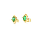 PENDIENTES PICOS CON ESMERALDAS Y BRILLANTES
