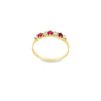ANILLO CINQUILLO ROJO CON DIAMANTES