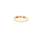 ANILLO CINQUILLO ROJO CON DIAMANTES