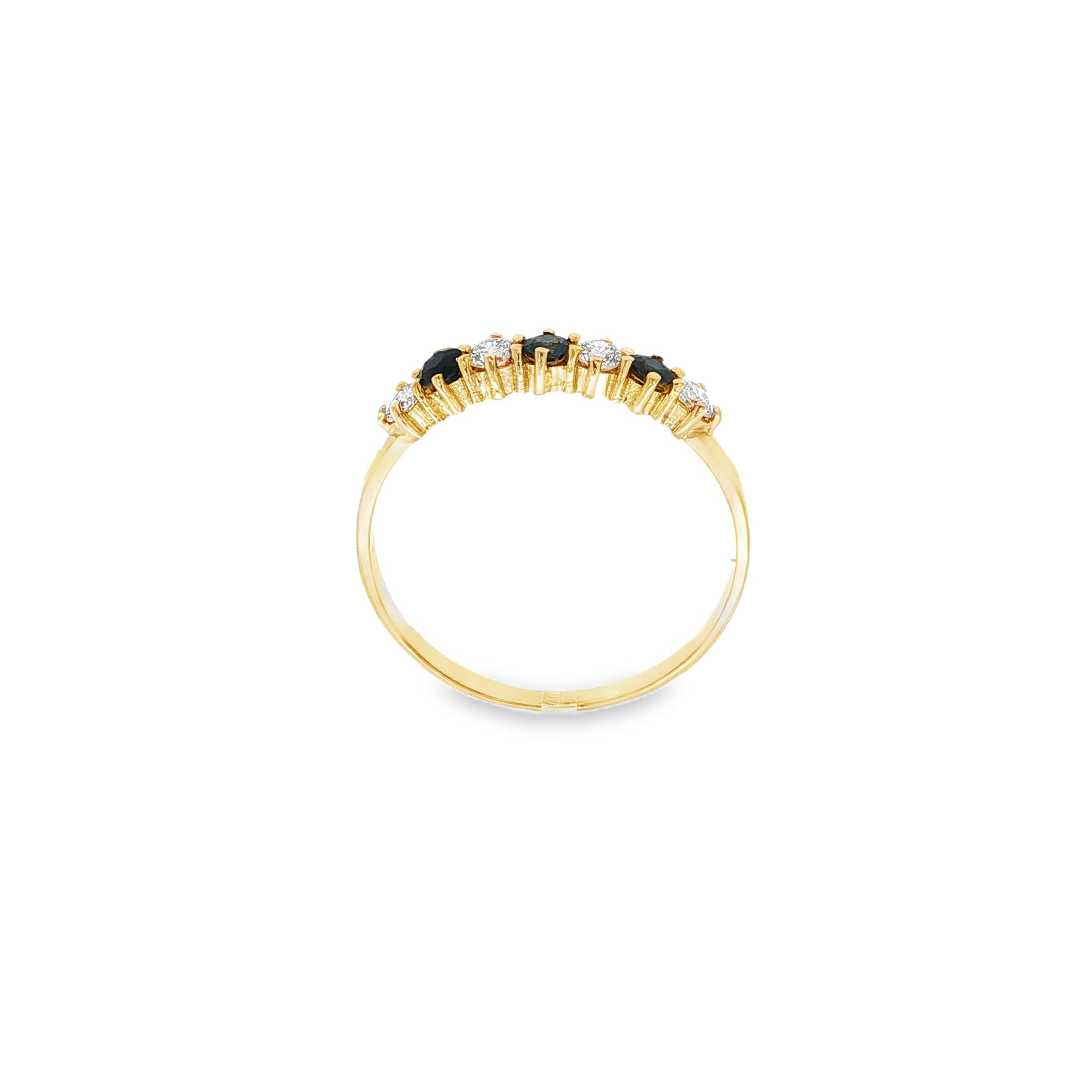 ANILLO CINQUILLO AZUL CON DIAMANTES