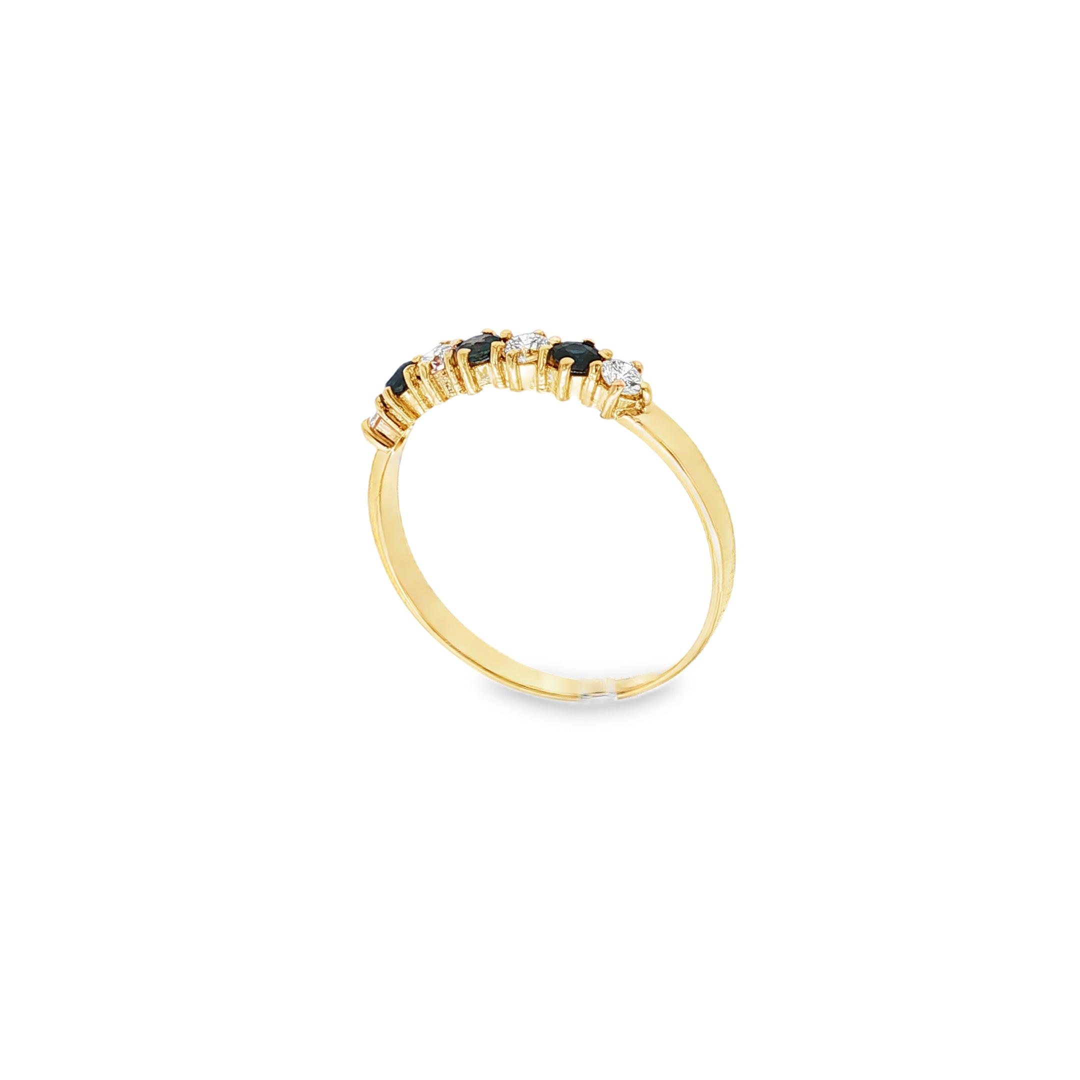 ANILLO CINQUILLO AZUL CON DIAMANTES