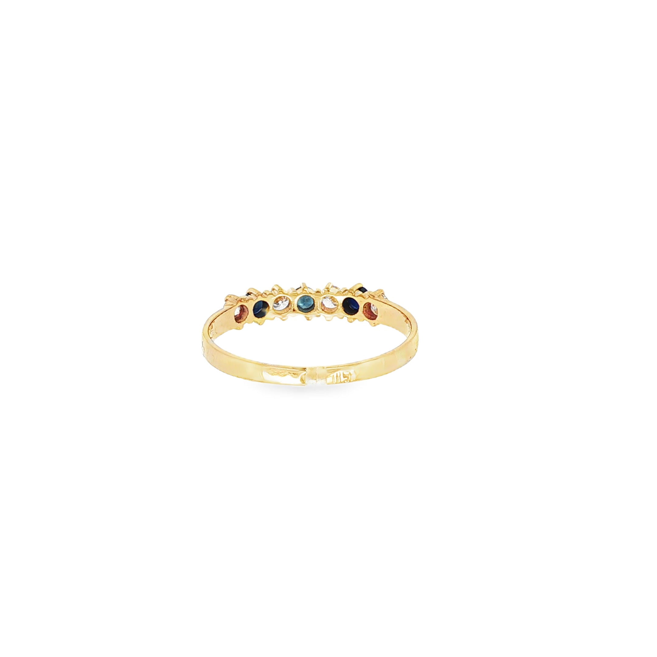 ANILLO CINQUILLO AZUL CON DIAMANTES