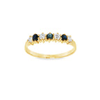 ANILLO CINQUILLO AZUL CON DIAMANTES