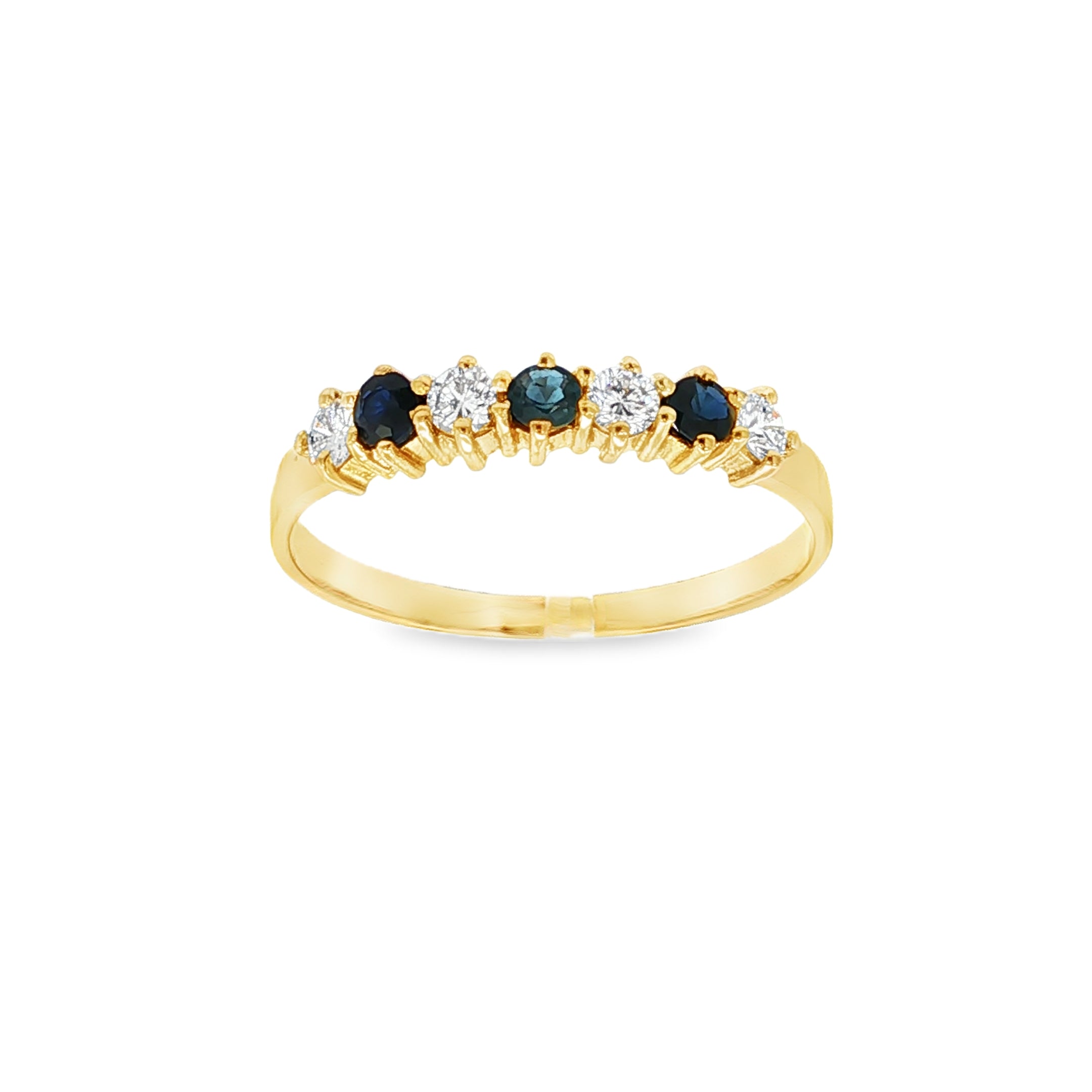 ANILLO CINQUILLO AZUL CON DIAMANTES