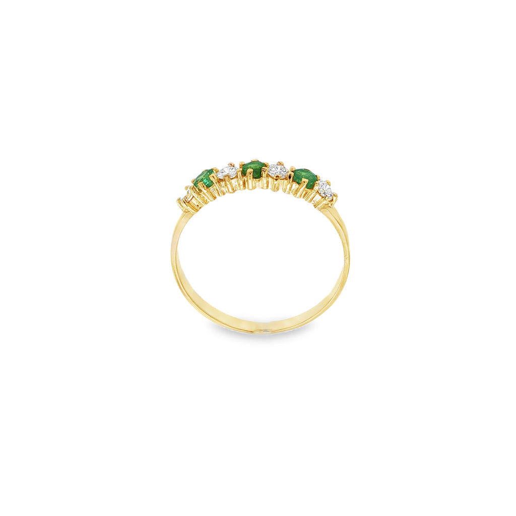 ANILLO CONQUILLO VERDE CON DIAMANTES