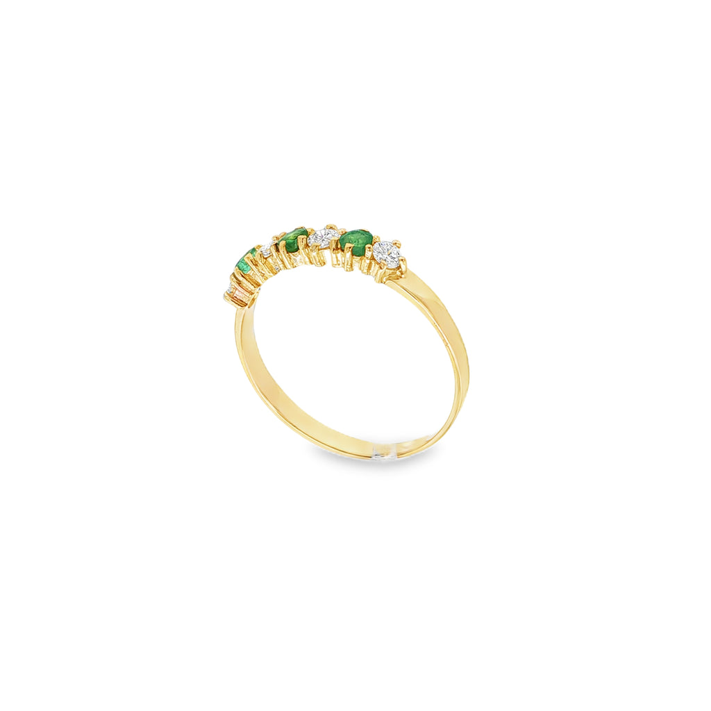 ANILLO CONQUILLO VERDE CON DIAMANTES