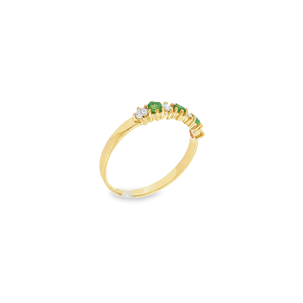 ANILLO CONQUILLO VERDE CON DIAMANTES