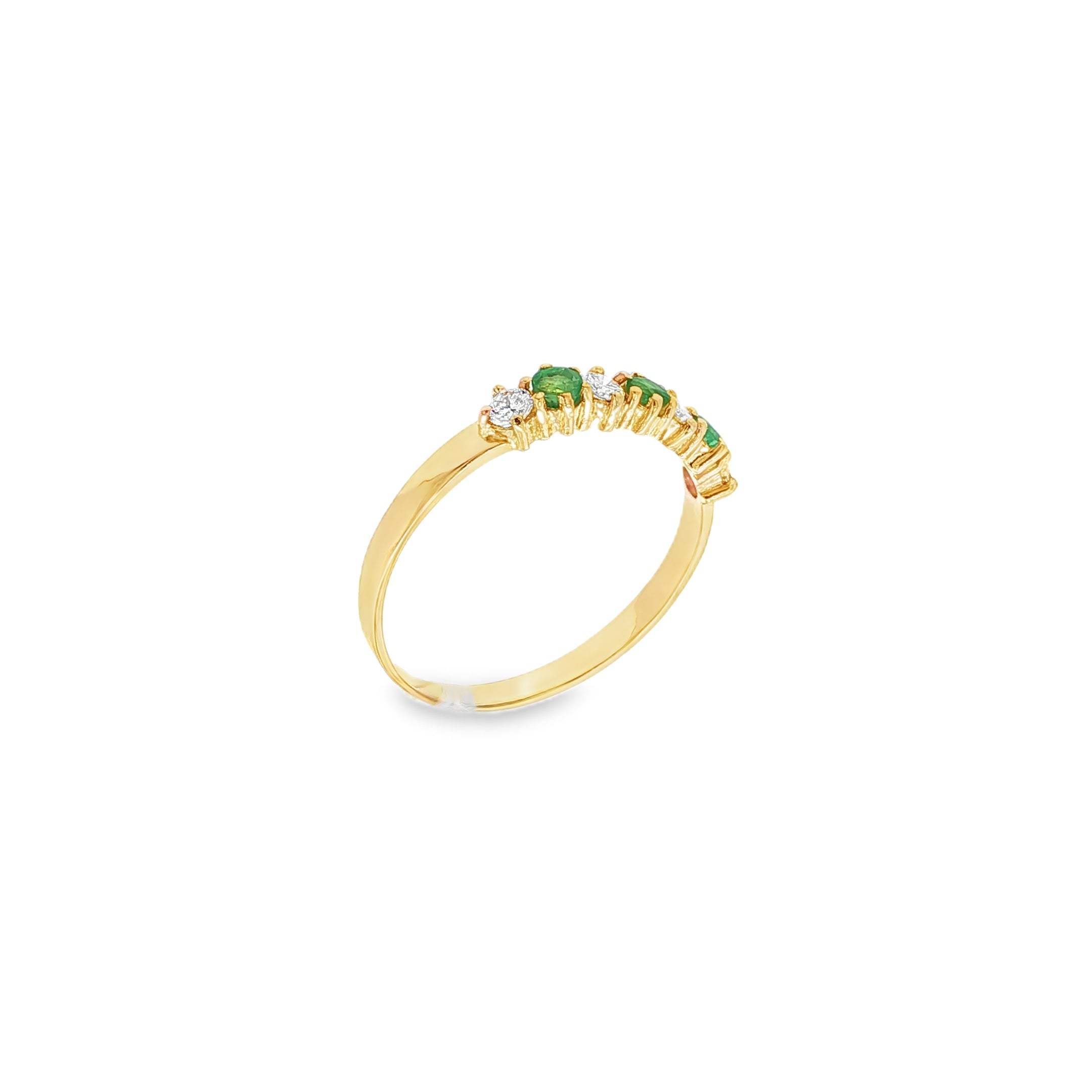 ANILLO CONQUILLO VERDE CON DIAMANTES