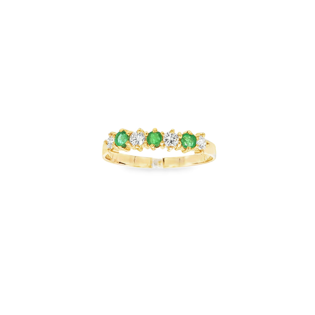ANILLO CONQUILLO VERDE CON DIAMANTES