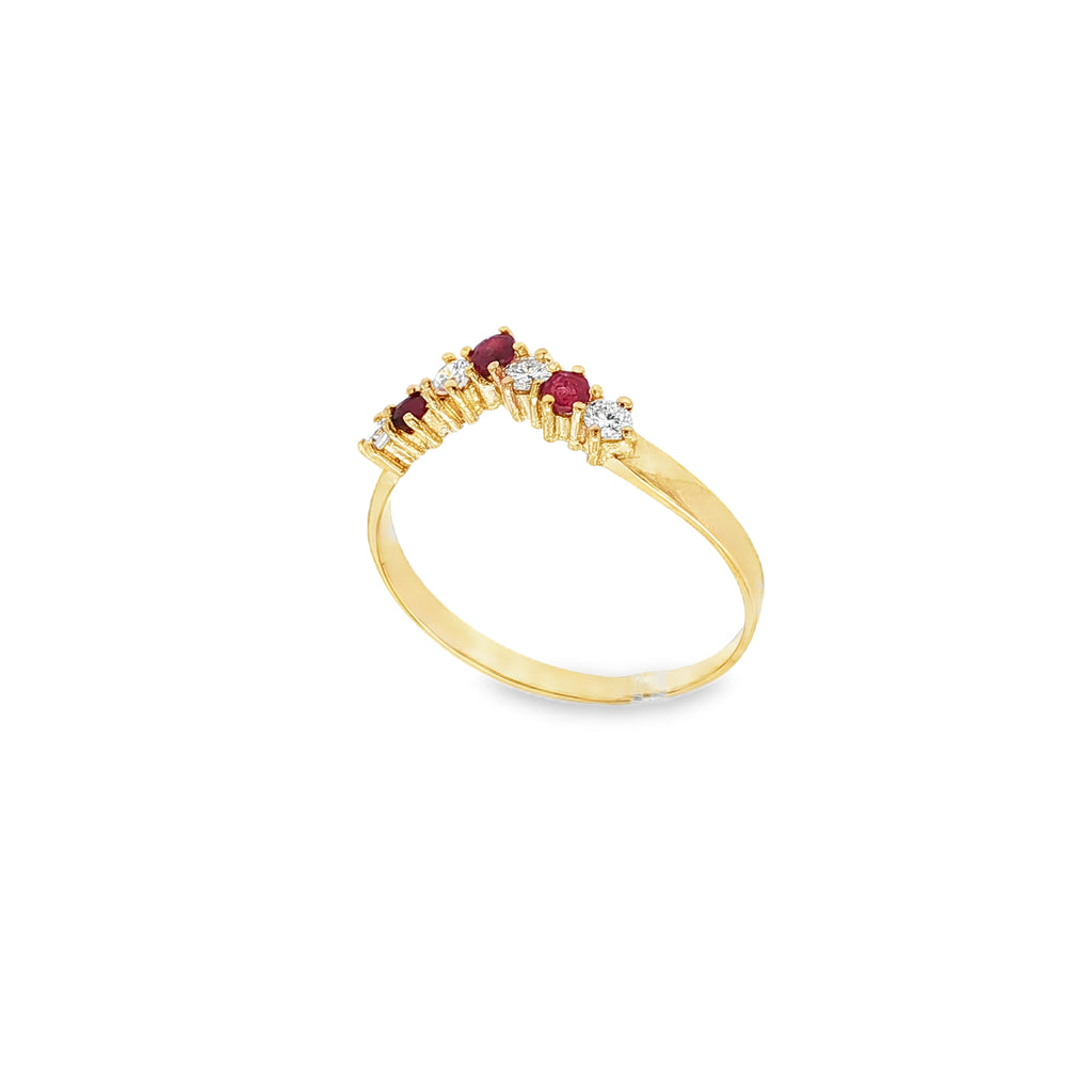 ANILLO PICO CON RUBIES Y DIAMANTES
