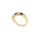 ANILLO CINQUILLO CON DIAMANTES Y ESMERALDAS