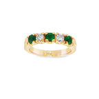 ANILLO CINQUILLO CON DIAMANTES Y ESMERALDAS