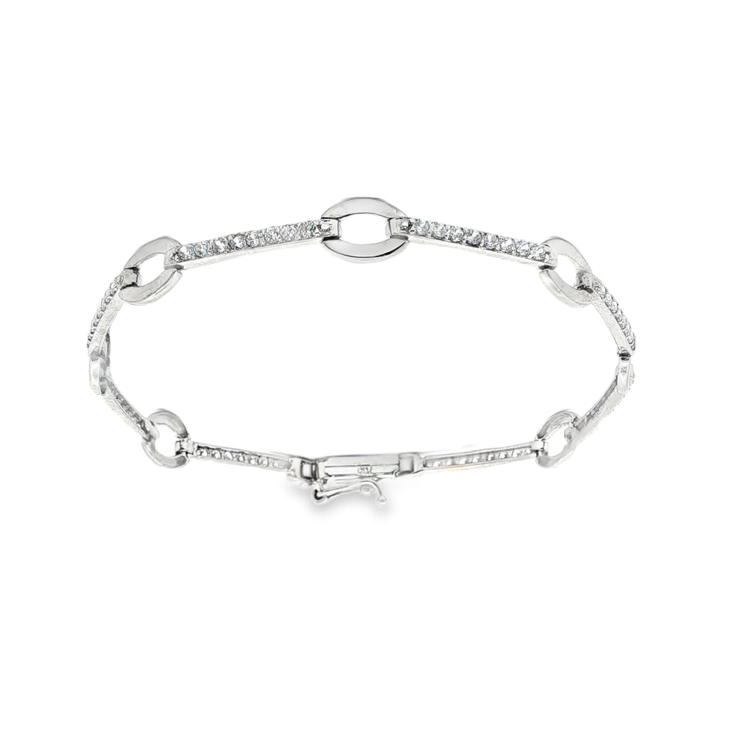PULSERA DE ORO BLANCO CON CIRCONITAS