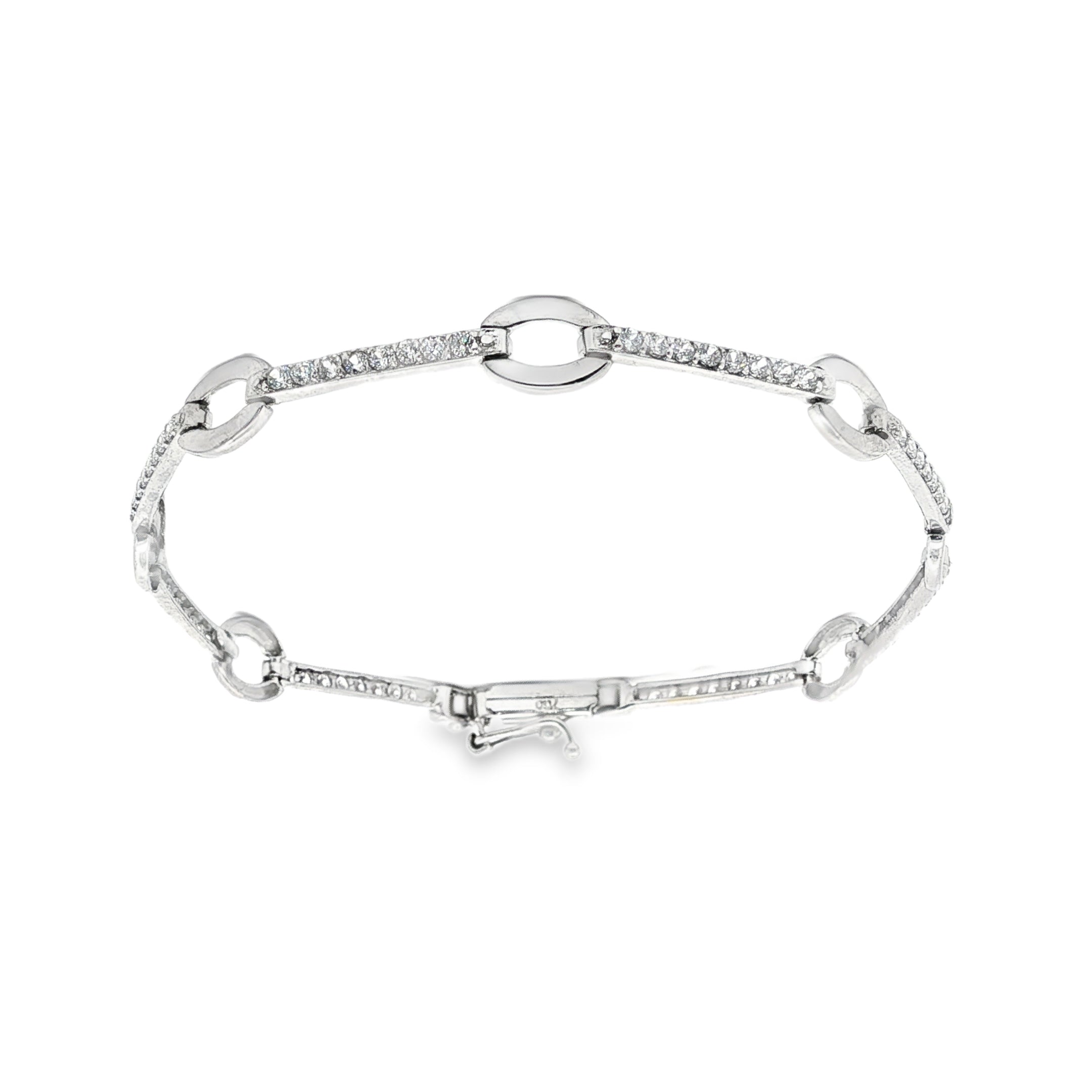PULSERA DE ORO BLANCO CON CIRCONITAS
