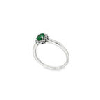 ANILLO ORO BLANCO CON ESMERALDA Y DIAMANTES