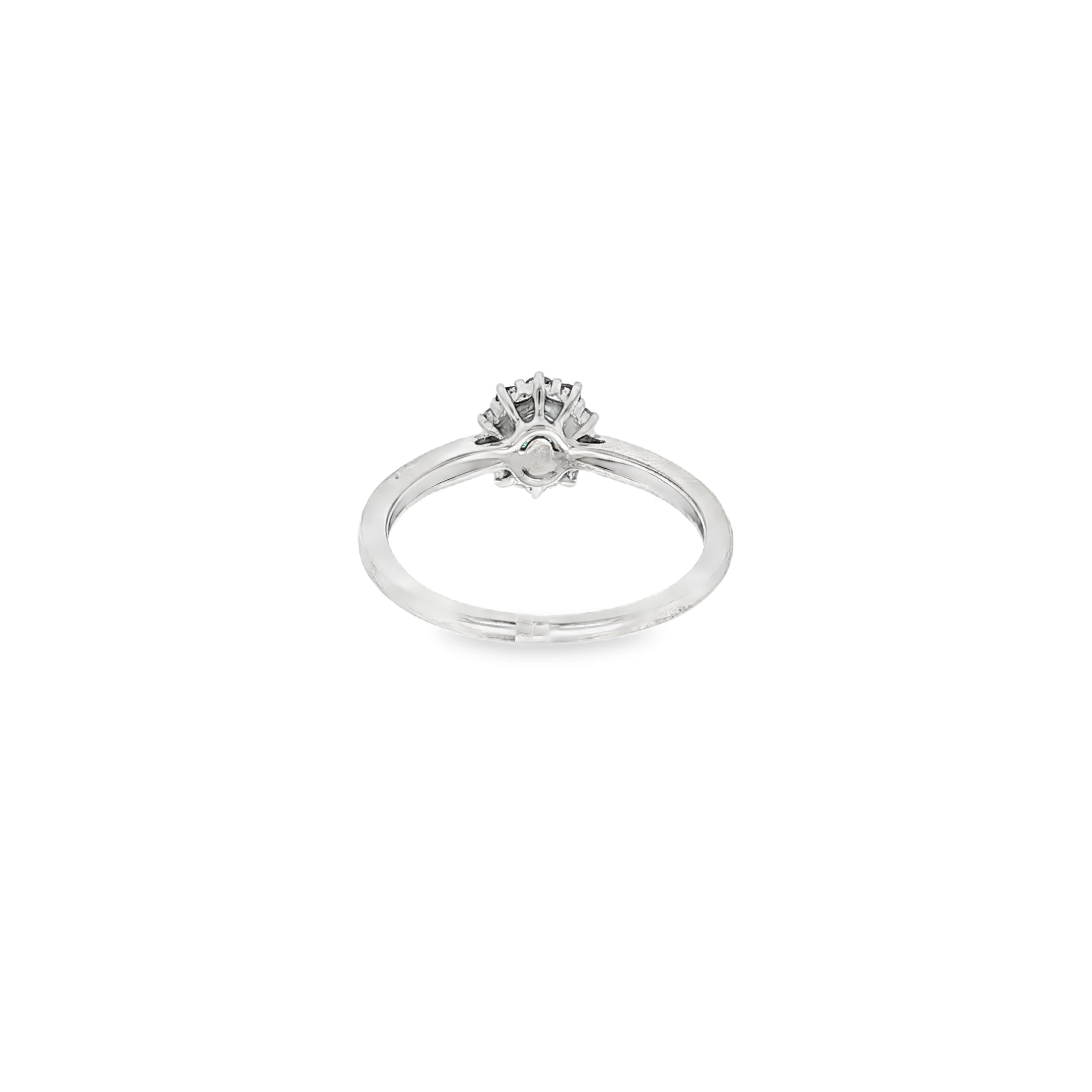 ANILLO ORO BLANCO CON ESMERALDA Y DIAMANTES