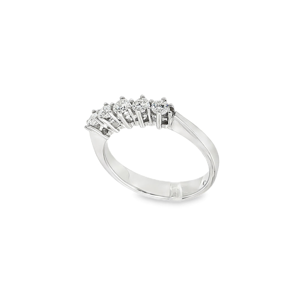 ANILLO CINQUILLO ORO BLANCO CON DIAMANTES