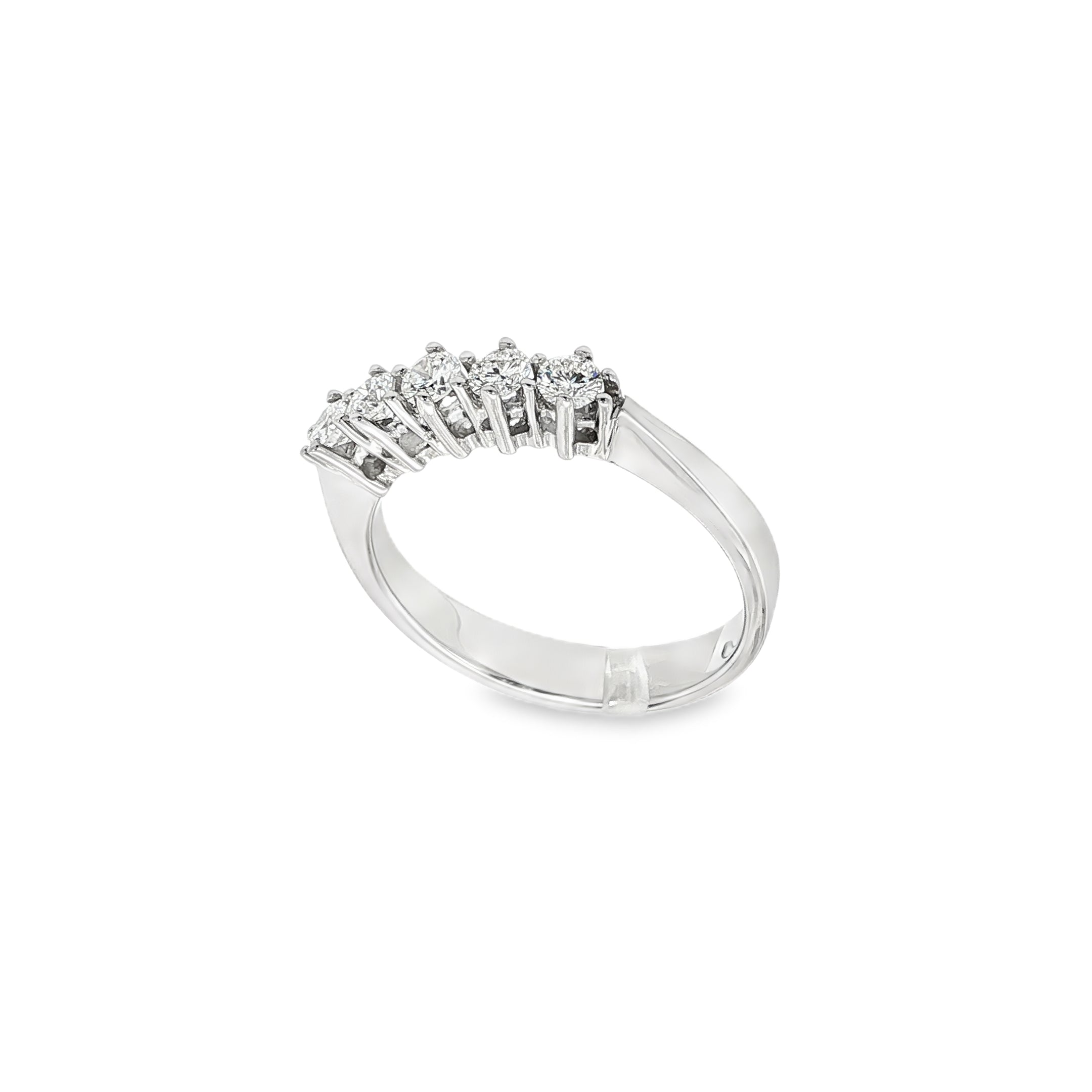 ANILLO CINQUILLO ORO BLANCO CON DIAMANTES