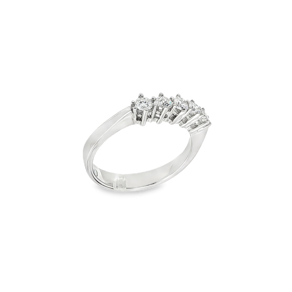 ANILLO CINQUILLO ORO BLANCO CON DIAMANTES