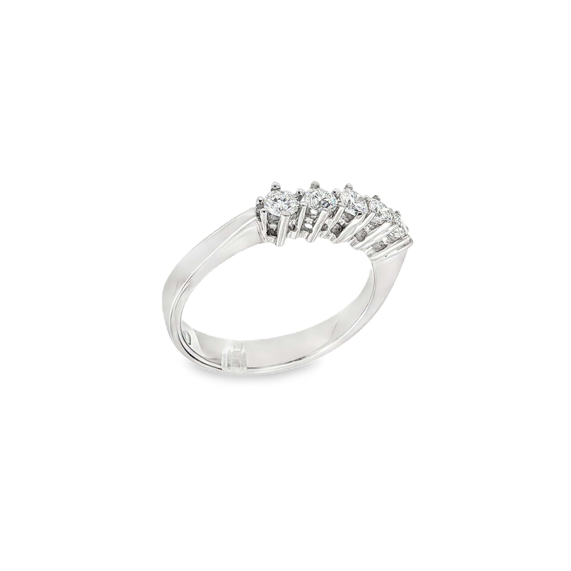 ANILLO CINQUILLO ORO BLANCO CON DIAMANTES