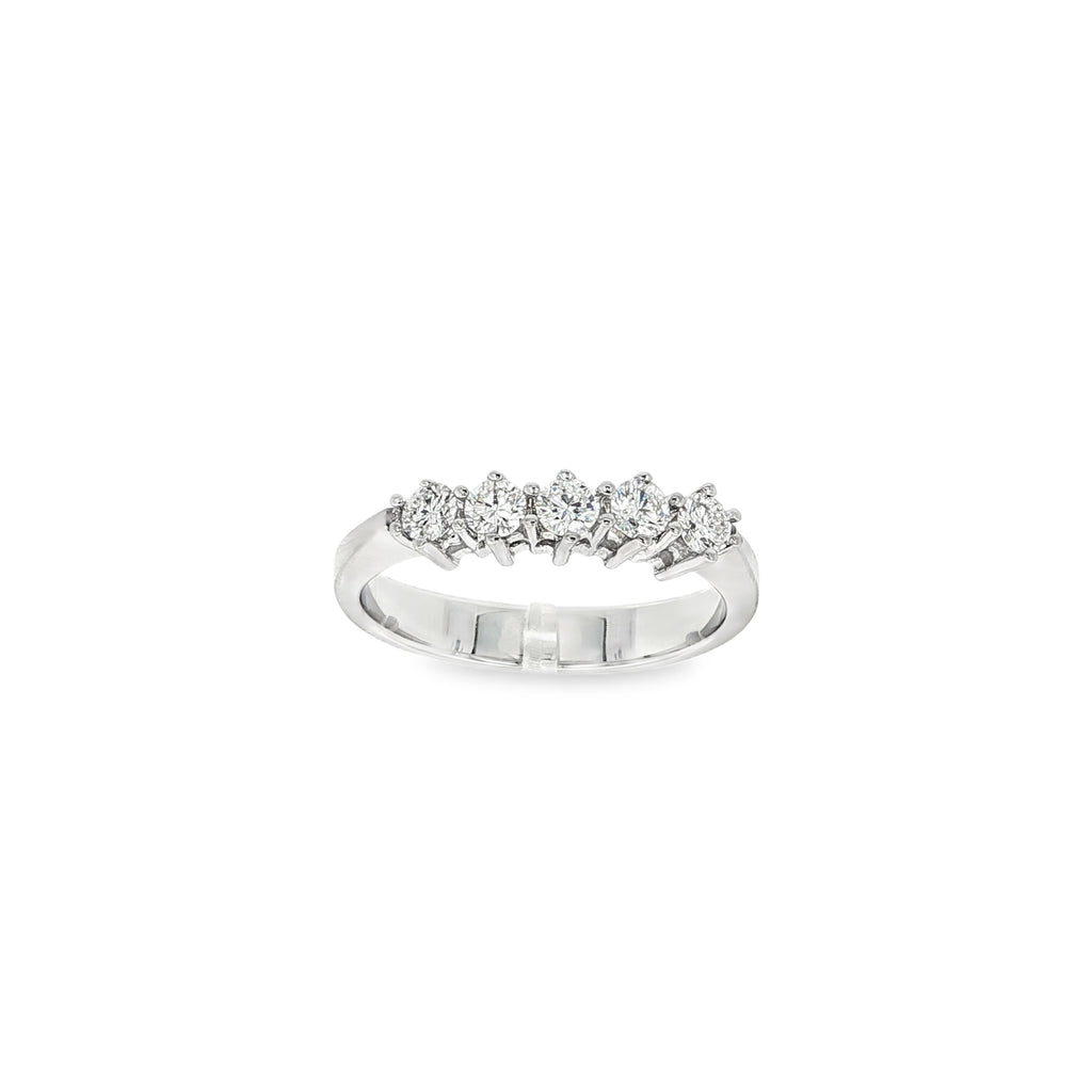 ANILLO CINQUILLO ORO BLANCO CON DIAMANTES