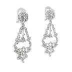 PENDIENTES VINTAGE ORO BLANCO Y BRILLANTES