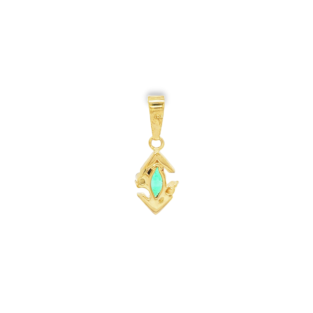 COLGANTE PICOS CON ESMERALDA Y BRILLANTES