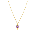 CADENA VENECIANA + COLGANTE CON CIRCONITA LILA